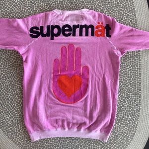 Rare FREECITY Pink Sunfades Supermat Hamsa hand sweatshirt XS NEW